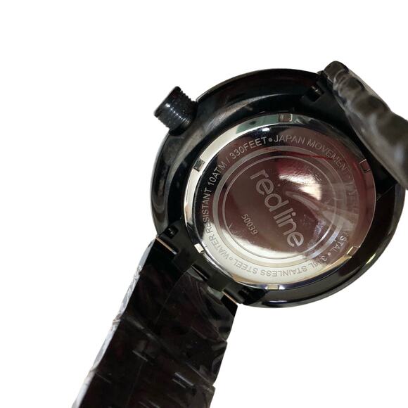 Redline 50039-BB11 Black Japan Movement Mineral Crystal Water Resistant Watch - Picture 5 of 7